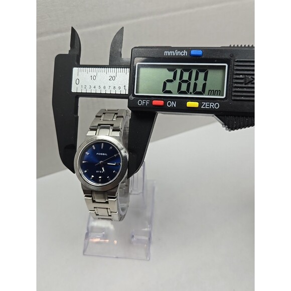 Fossil Steel FS2703 Womens Blue Dial Stainless Quartz Watch New Battery 50M WR main image 6